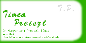 timea preiszl business card