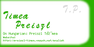 timea preiszl business card